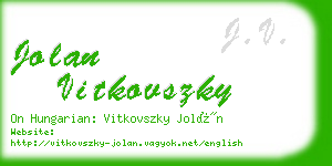 jolan vitkovszky business card